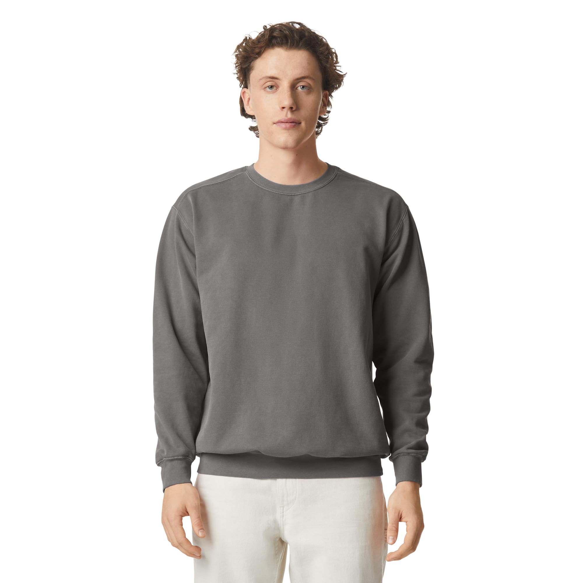 Comfort Colors Men's Adult Crewneck Sweatshirt, Grey, Medium