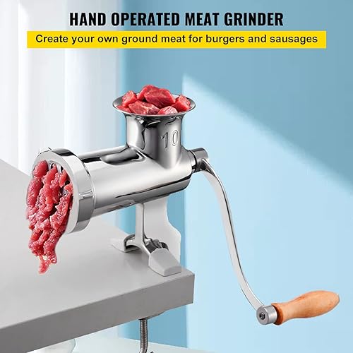 Miniatura 31 de VEVOR Picadora de carne manual de acero inoxidable 304, accionada a mano, máquina multifuncional de salchichas, máquina de café en polvo
