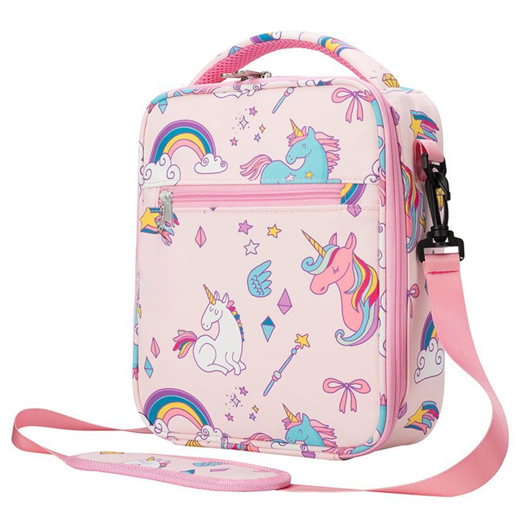 HASTHIP® Lunch Box for Kids Girls Insulated Lunch Bag, Pocket Pink Unicorn Print Thermal Lunch Tote Bag with Shoulder Strap for School Thermal Meal Small Lunch Tote Toddler Rainbow Lunchbox (B0CBRY9Y76) Amazon Price History, Amazon Price Tracker