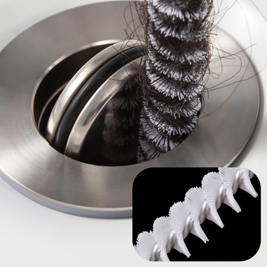 CATOR 5 Pezzi Stura Tubi di Scarico, con Spazzola Stura Scarichi 45 cm e 3 Spazzolino per Bottiglie, Spazzola per la Pulizia dei Tubi, Spazzola per Fognature, per Cucina Bagno Stura Lavandino