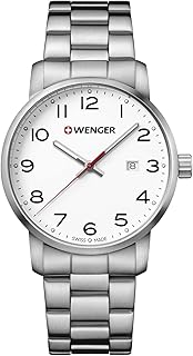 Wenger Herren Armbanduhr Avenue, Wasserdicht 100 m/10 ATM, Ã˜ 42 mm, Analog-Quartz, Edelstahl, Swiss Made