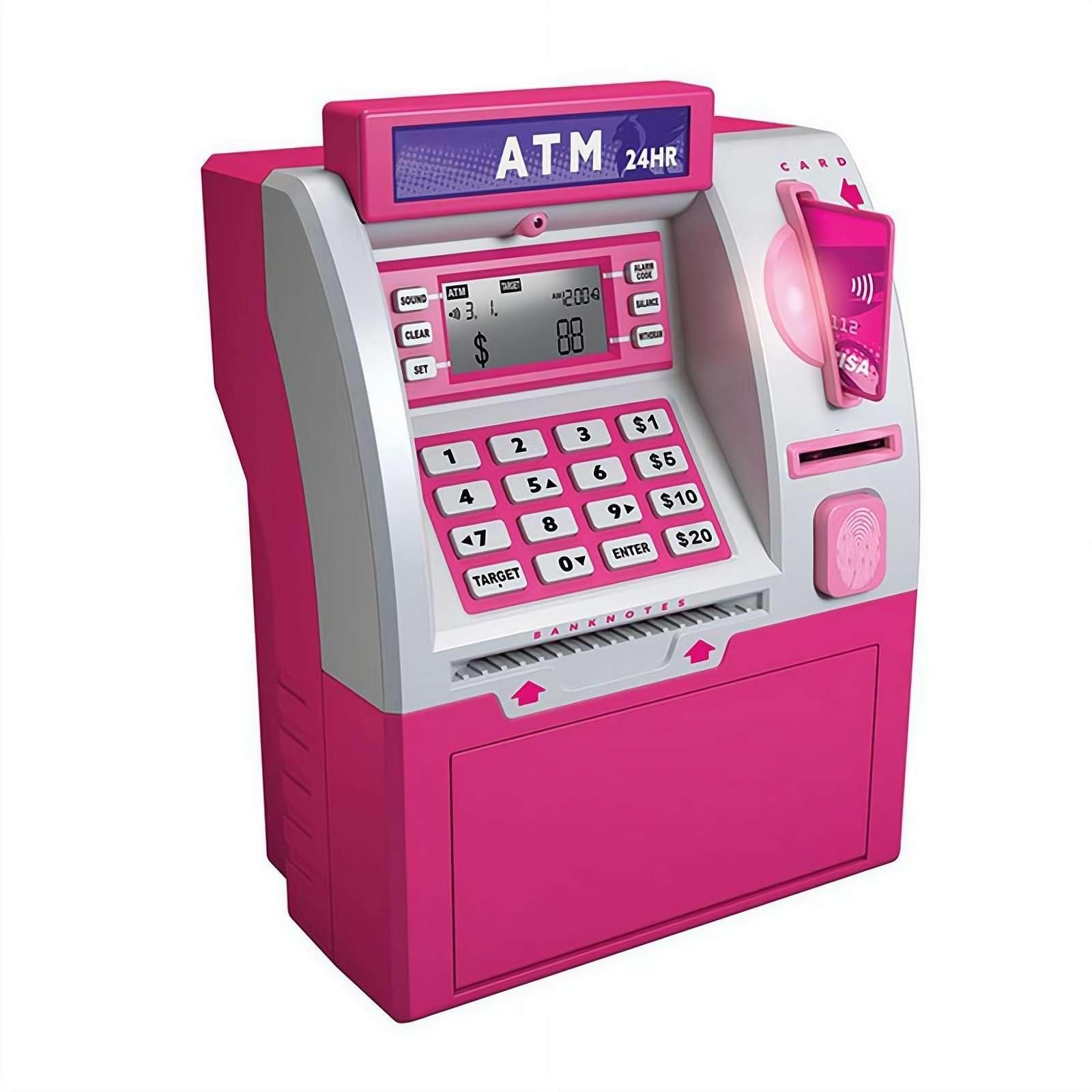 Tenkaybox Tirelire intelligente ATM, tirelire électronique avec mot de passe, carte de débit ATM interactive, numérique avec cochon de banque