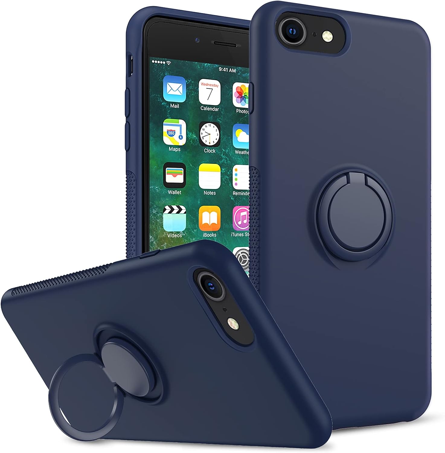 LeYi Compatible for iPhone 8 Case, iPhone 7 Case for Men Boys, iPhone SE Case 2020, iPhone 6s / 6 Case, Liquid Silicone Soft Microfiber Liner Protective Phone Case for iPhone 8, Navy Blue