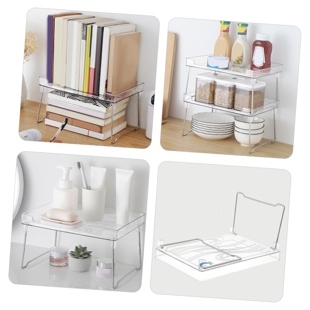 Alipis 2 Unidades Organizador de Especias para Armario, Estantería de Cocina Apilable y Espacio Ahorrador para Botellas de Condimentos, Baño y Escritorio