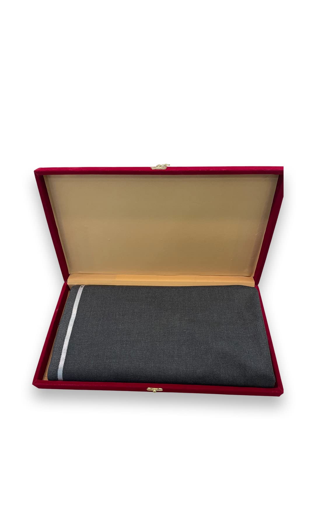 Mens Suit Fabric Box (3 Meters, All Weather fabric, Premium Fabric, Attractive Velvet Box) (DARK GREY)