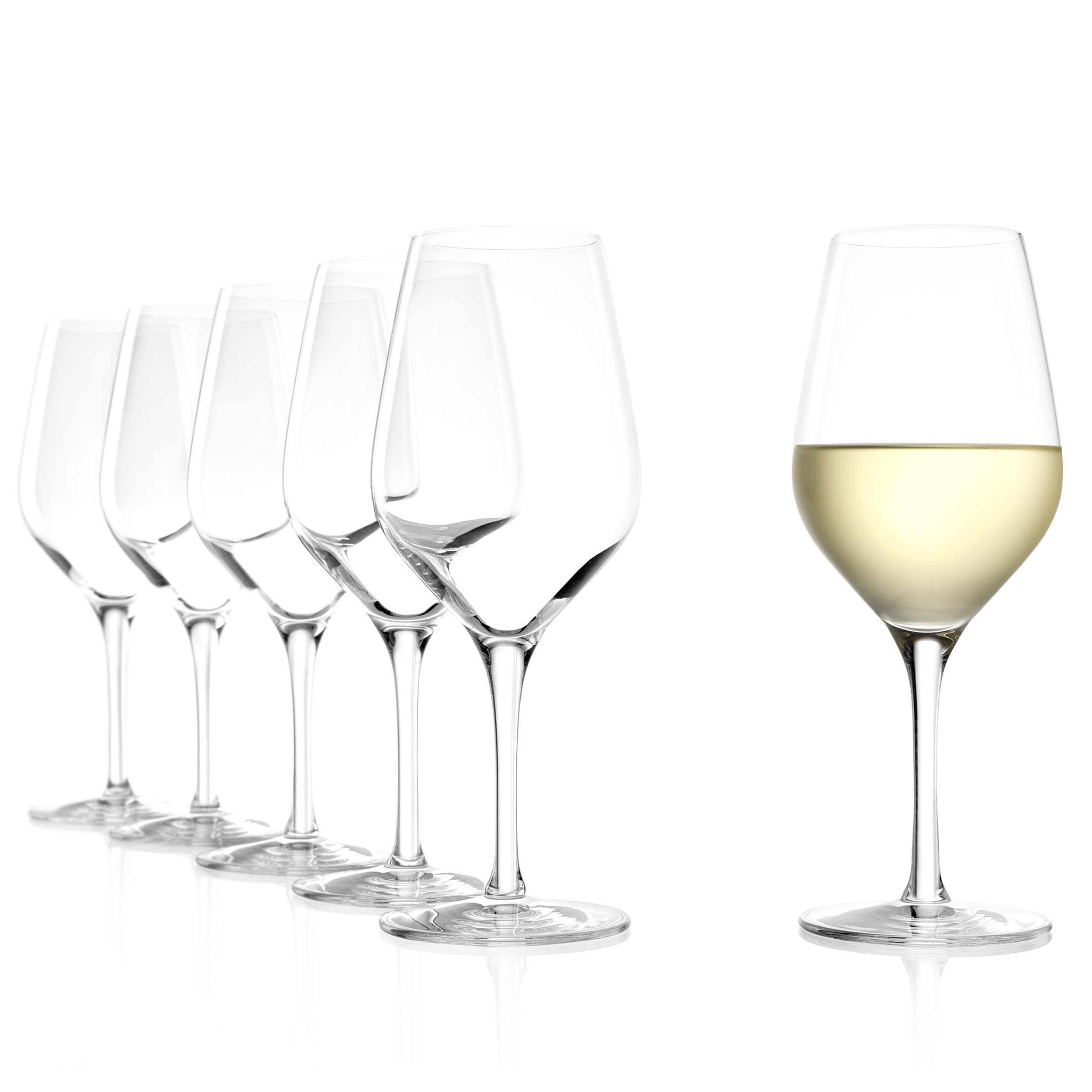 Stölzle Lausitz Verres Universels Exquisit Lot de 6, 420 ml – Élégants Verres à Vin Blanc en Cristal, Idéal pour Vins Rouges Légers & Rosés – Résistants au Lave-​Vaisselle & aux Chocs