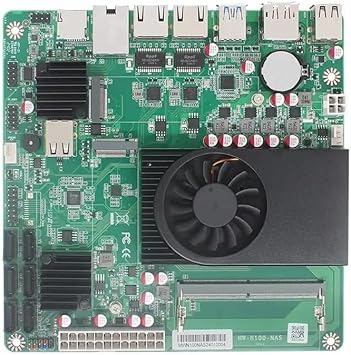 اللوحة الأم N150 NAS Mini-ITX، 6-Bay 6X SATA 6Gbps، 3X 2.5GbE LAN 2X Intel i226-V + 1x 10GbE، 2X M.2 NVMe 2280، 1x DDR5، جدار حماية جهاز التوجيه الناعم ITX Mainboard