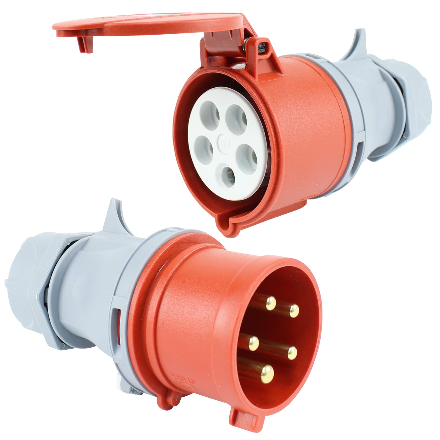 PC ELECTRIC Connettore Maschio Per Collegamento CEE, 400 V, 32 A, Rosso - Foto 11