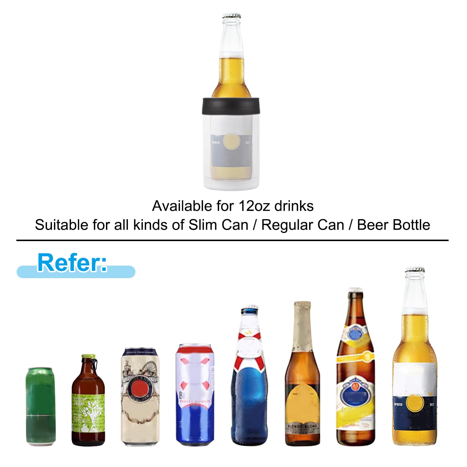 PATIKIL Refroidisseur de Canette Mince, 2 Pièces 12Oz Manchon Isolé pour Canette Mince Porte-Boisson pour Bière, Soda, Café, Canettes et Bouteilles Régulières, Blanc