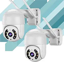 2 Câmeras de Segurança 2024 Wi-fi Speed Dome A8 com Visão Noturna (Infravermelho), Prova D`água, Detecção de Movimento e Controle Remoto - Proteja sua Casa, Escritório Shaolong®