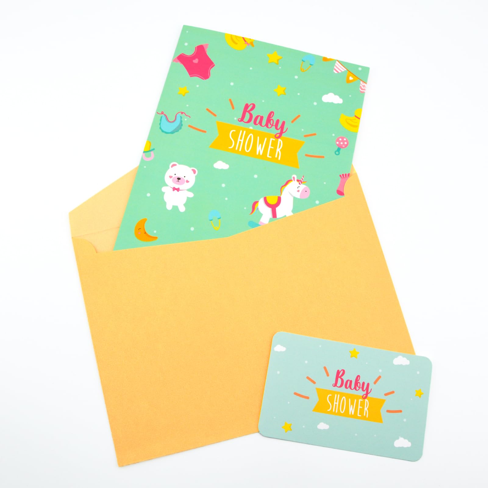 Fassory 3D Pop-up Baby Shower Card Neutral, Unisex Baby Shower Card for Boys Girls (Neutral Baby Shower) - Image 4