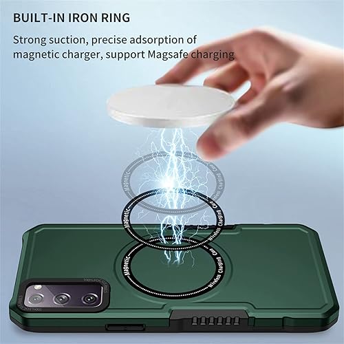 Miniatura 3 de Ysnzaq Funda magnética para Samsung Galaxy S20 FE de 6.5 pulgadas, compatible con MagSafe, compatible con Wireless Chager, protector de lentes,