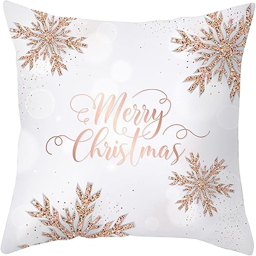 Miniatura 5 de Wtosuhe Juego de 4 fundas de almohada navideñas de 18 x 18 pulgadas, fundas de almohada decorativas de Navidad de granja, decoración del hogar para