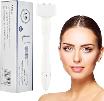 Microneedle Dermastamp Pen DRS 140 Stainless Steel Derma Roller Stamp 0.5-3MM Adjustable Needles for Face Anti-Aging, Reduce Fine Lines,Wrinkles,Dark Circle, Smoothen Acne Scars