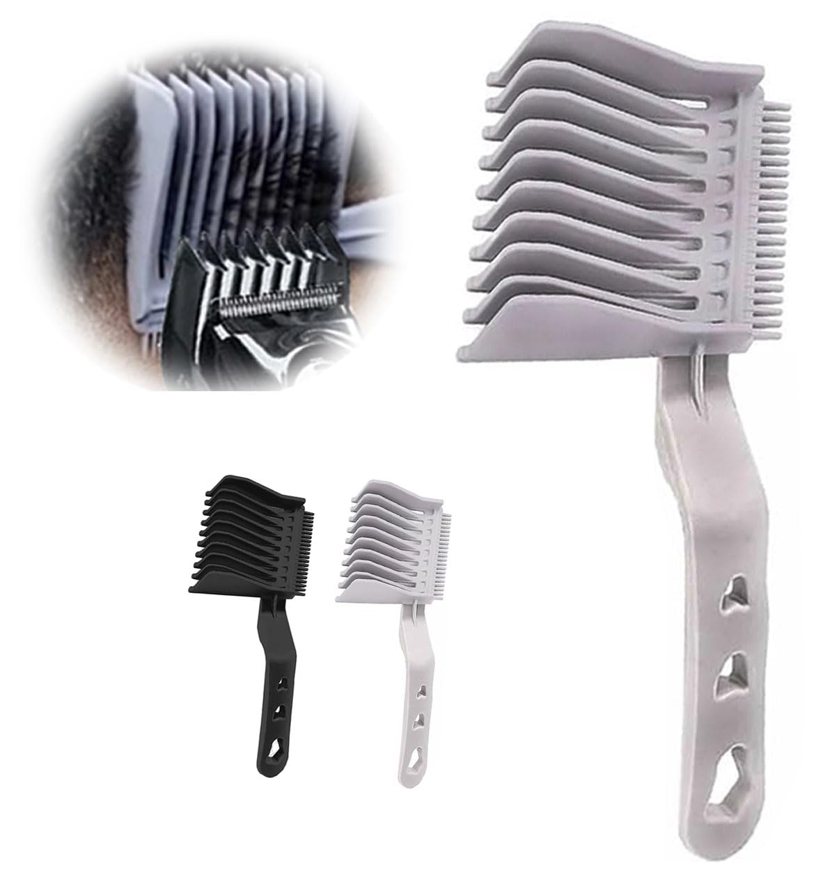 Fade Comb - Blend Friend Fade Comb - Professional Barber Comb,gradient hair cutting tools,For Home or Salon or Professional Use,Barber Cutting Comb,Curved Positioning Comb Barber Supplies-white