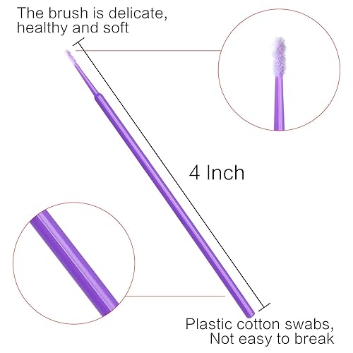 Miniatura 2 de Akstore 600 piezas desechables micro aplicadores cepillo extensión de pestañas (mezclado)