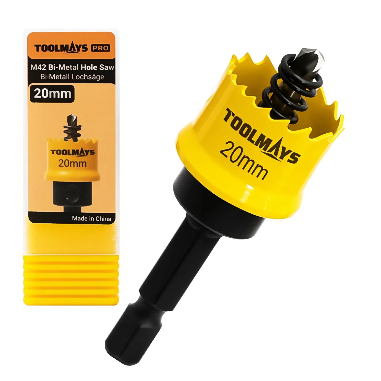 TOOLMAYS 20mm Hole Saw, M42 Bi-Metal Hole Cutter With Drill Bit For Drilling Thin Stainless Steel, Aluminum Alloy, Iron Sheet, Wood, Plastic, PVC