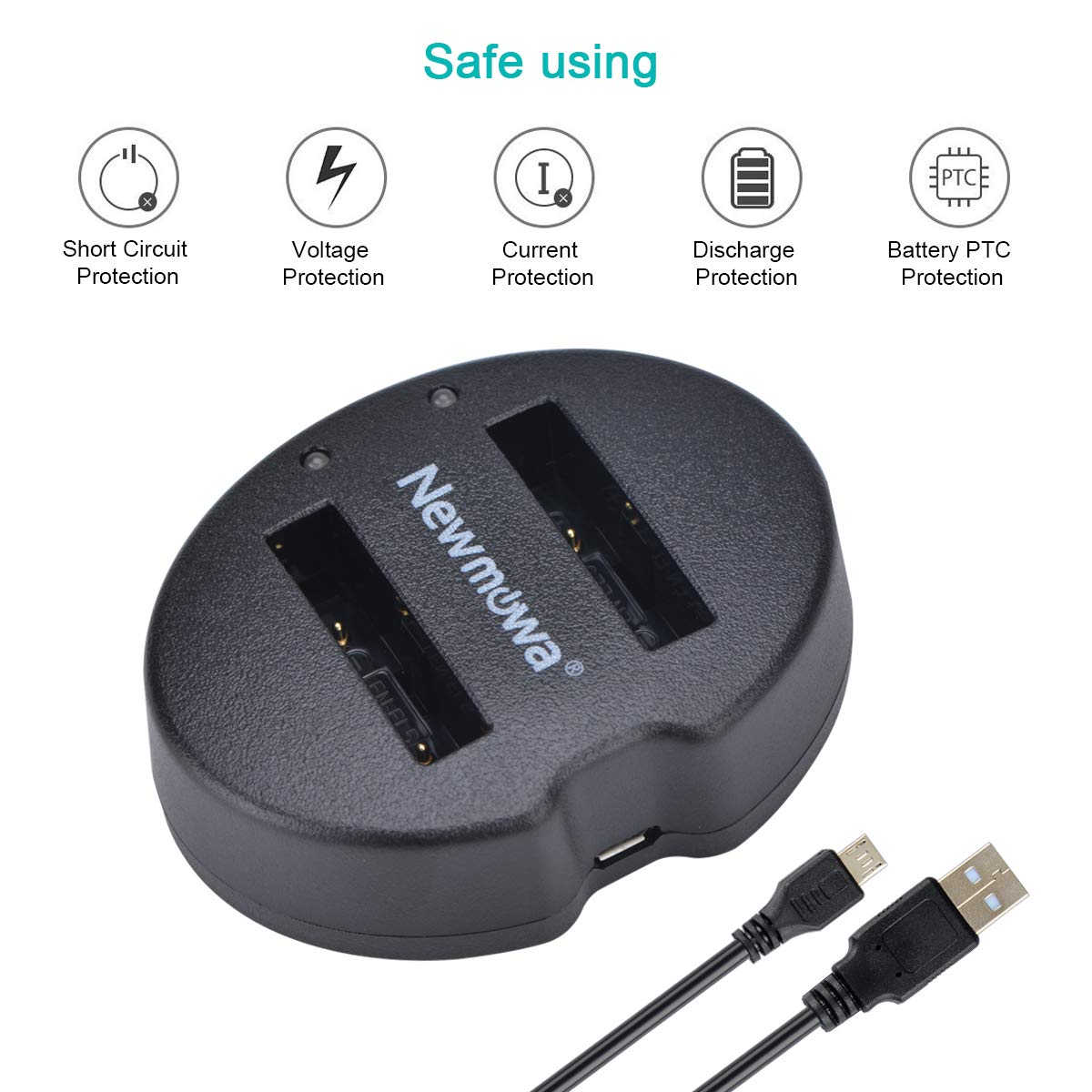 Newmowa EN-EL5 Zamienna Bateria (2 sztuki) i Zestaw Podwójnej Ładowarki USB do Nikon Coolpix P530, P520, P510, P500, P100, P90, P80, P6000, P5000, P5100, 7900, 5900, 5200, 4200, 3700, S10, P4, P3