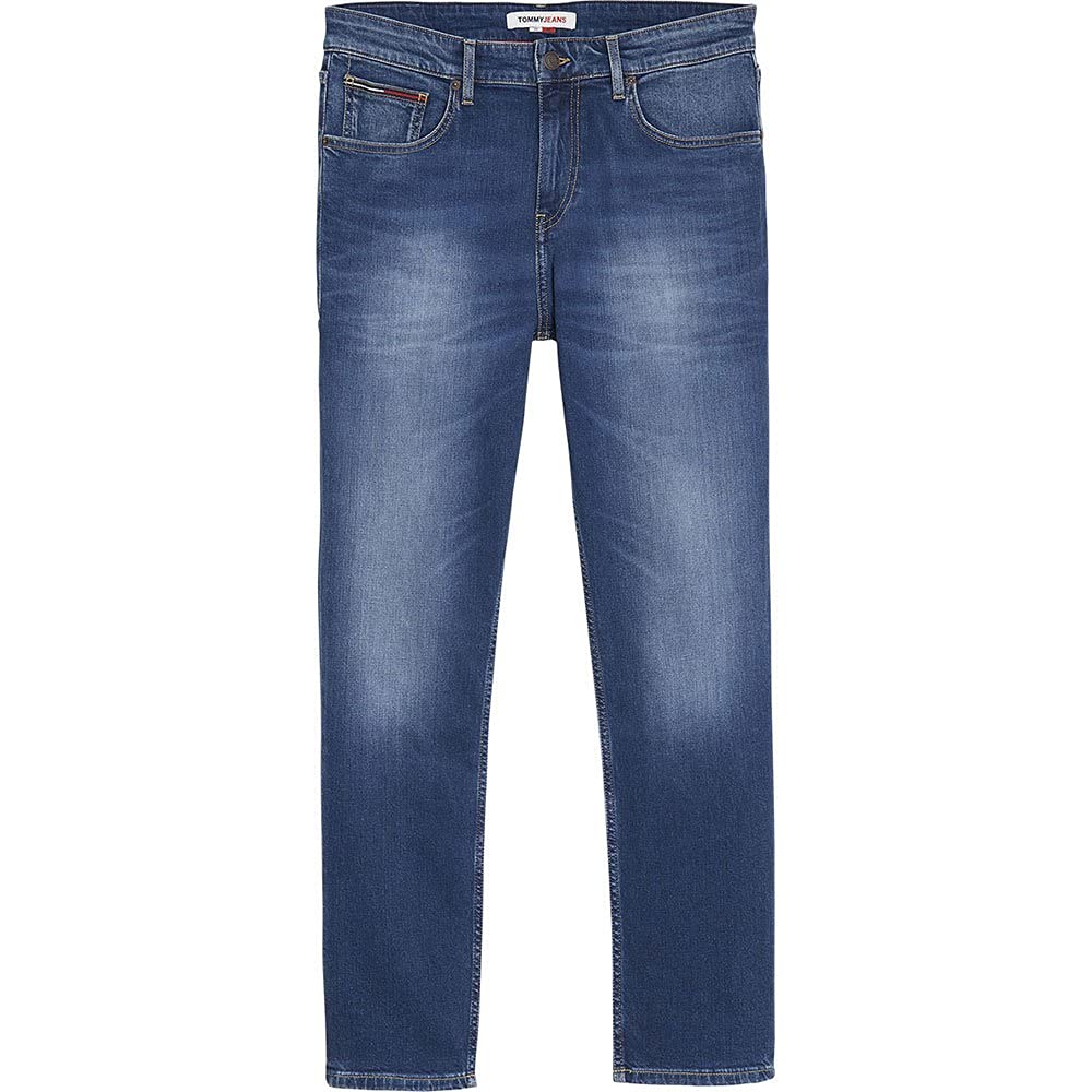 Tommy Jeans Men's Ryan Rlxd Strght Wmbs Jeans, Wilson Mid Blue Stretch, 27W / 30L