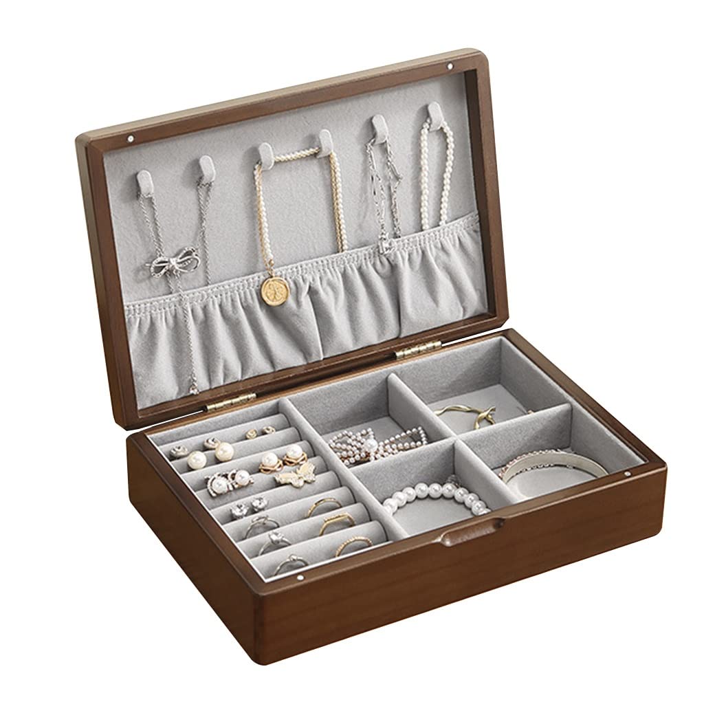 Étui à bijoux en bois compact pour vos déplacements et rangement de colliers en week-end