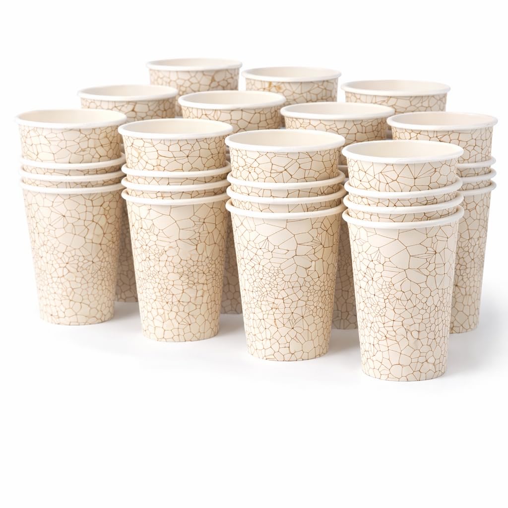SOPARO 12oz Paper Coffee Cups, 1000-Count Bulk, Commercial Grade for Coffee Shops, Restaurants & Cafes, Leak Resistant ，cold (1000, stock pattern,