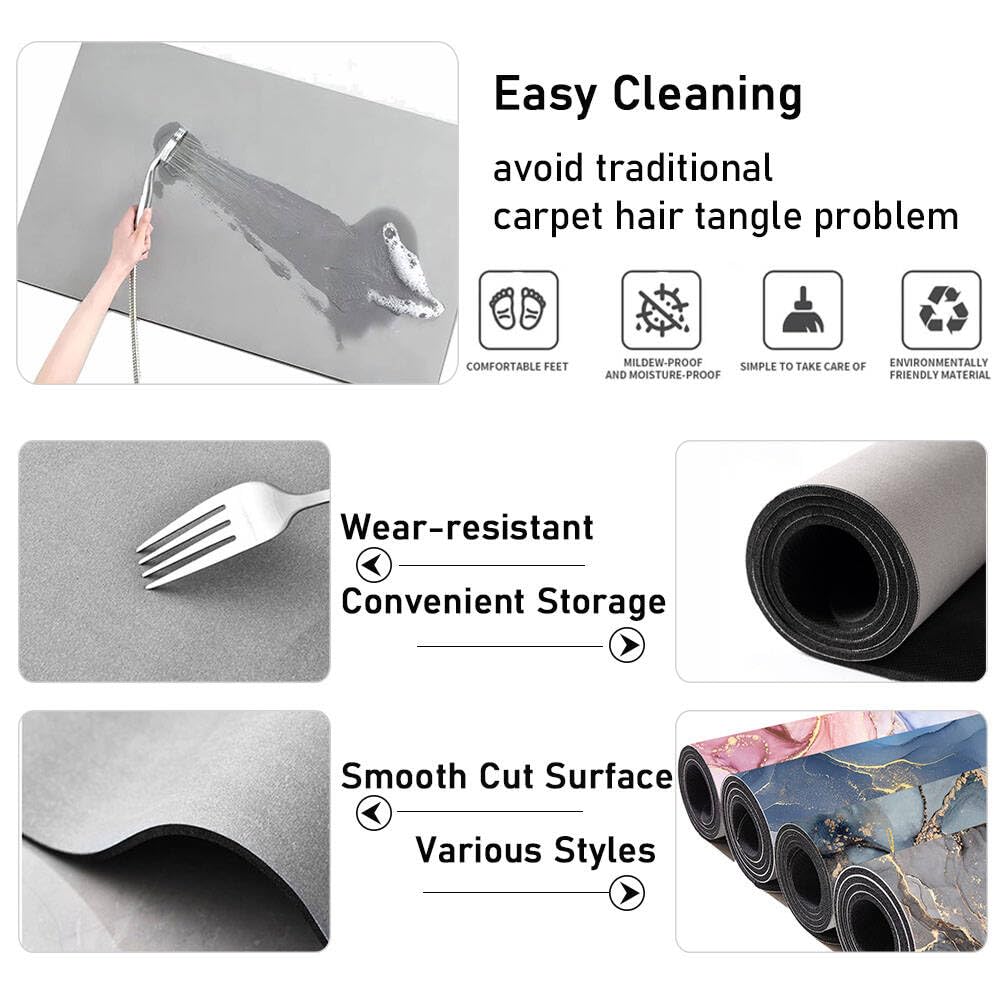 Tappeto Cucina In Diatomite - 120x45cm, Antiscivolo, Assorbente, Lavabile, Blu - Foto 11