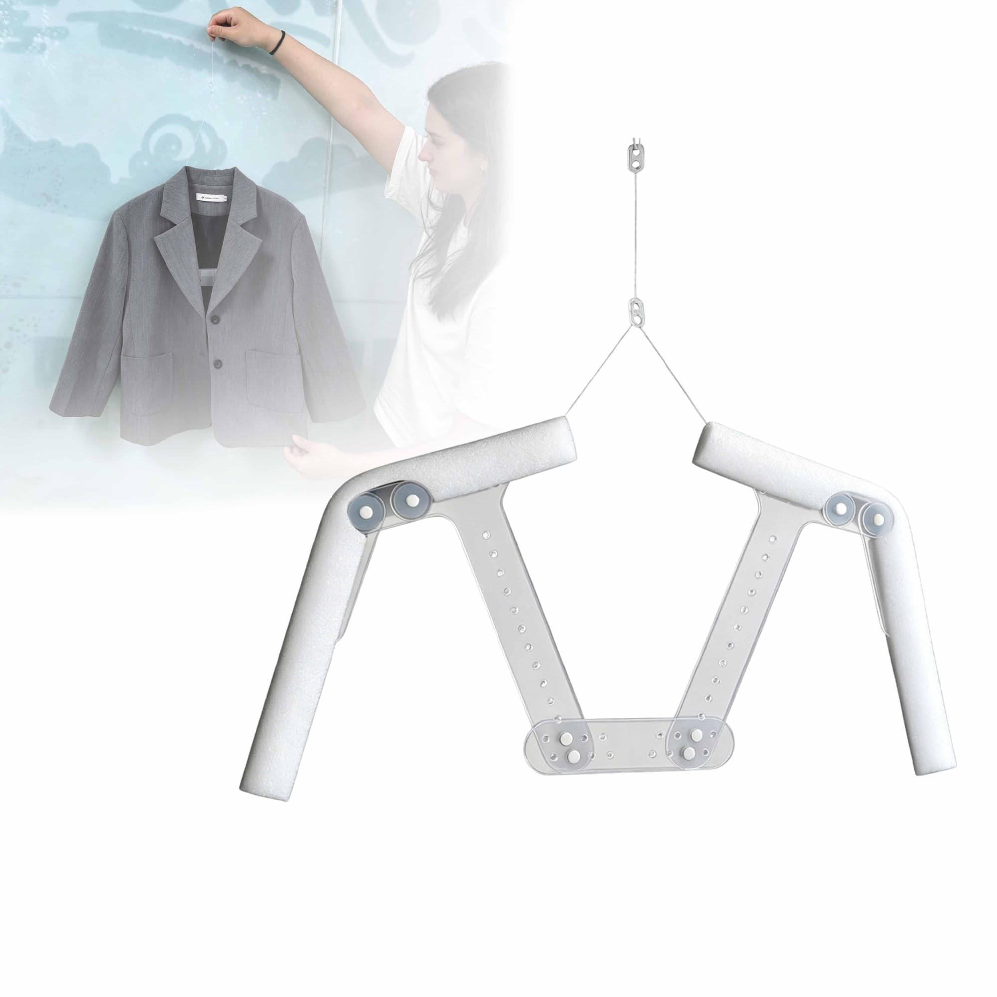 Adjustable Mannequin Form Invisible Hanger, Hang Acrylic Dress Form, Clear Portable Clothes Garment Rack, Suitable for Dresses, T-Shirts Shirt Dress Blouse (1PCS)