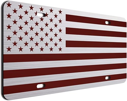 Miniatura 71 de JASS GRAPHIX Placa de matrícula personalizada con la bandera estadounidense de línea amarilla, homenaje personalizado a despachadores y operadores