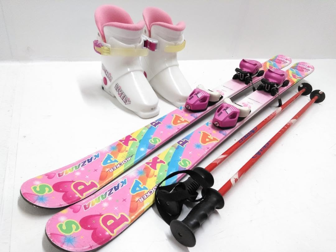 ジュニアスキー4点セット 女の子 カザマ 116cm ブーツ 19cm ジュニアスキー4点セット 女の子 カザマ 116cm ブーツ 19cm カザマ
