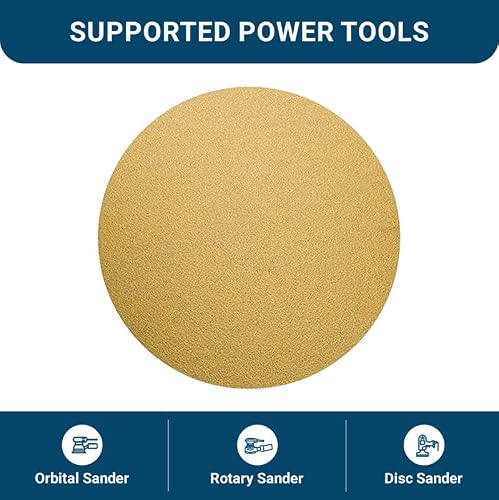 Benchmark Abrasives 6" Psa Gold Self Adhesive Da Sanding Disc Roll Aluminum Oxide Grains Designed For Surface Blending Edge Sanding General Stock Removal Orbital Sanders (100 Discs) - 180 Grit #TOP5