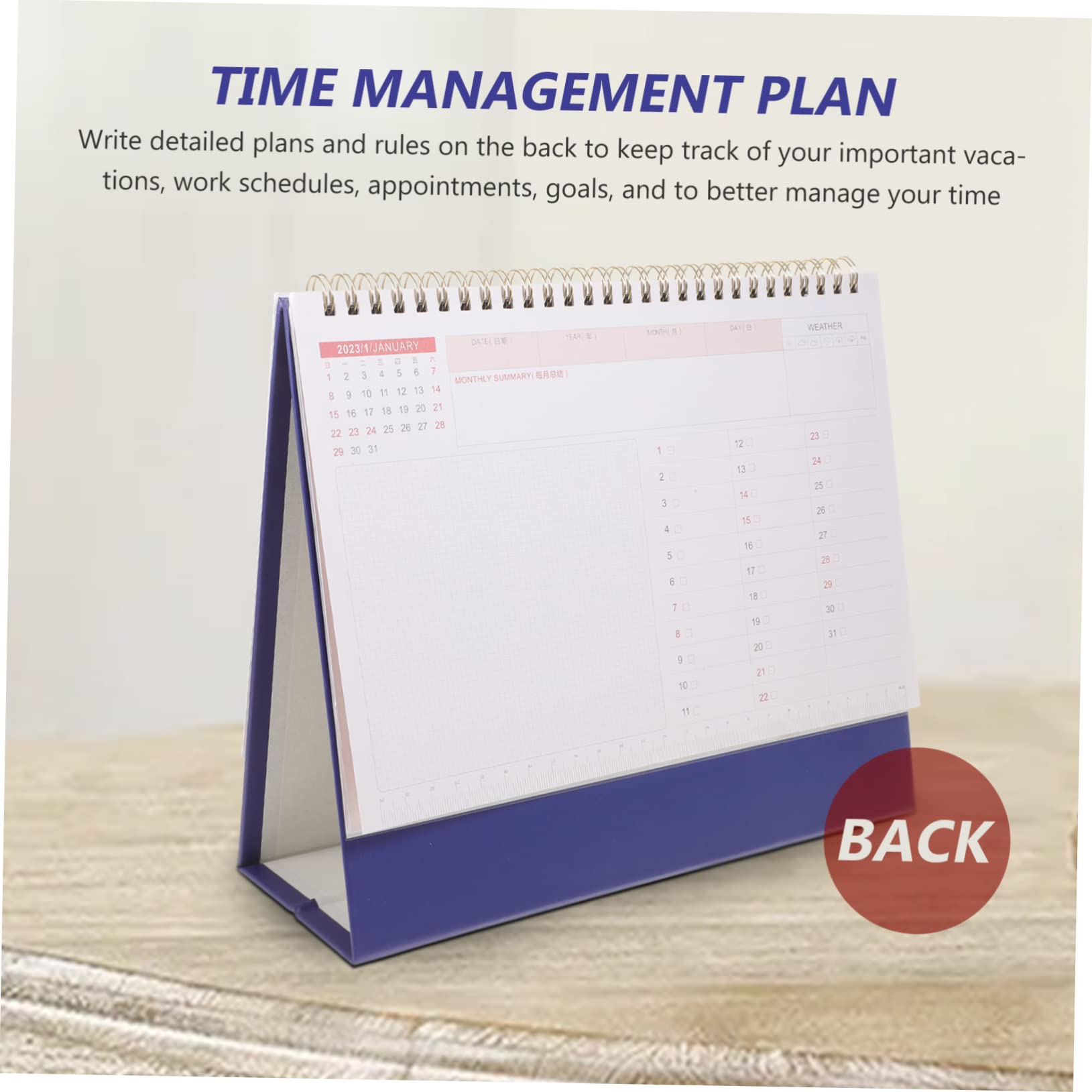 VILLCASE 5pezzi Mensile Scrivania Blu Planner Per Pianificazione e Programmazione Della Quotidiana Design