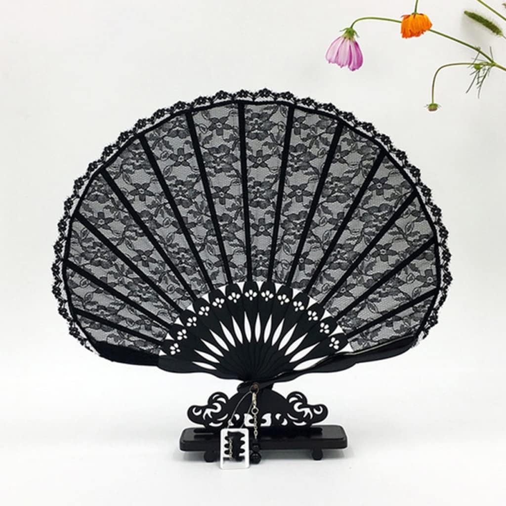 Ladies Folding Fan Handmade Lace Dance Shell