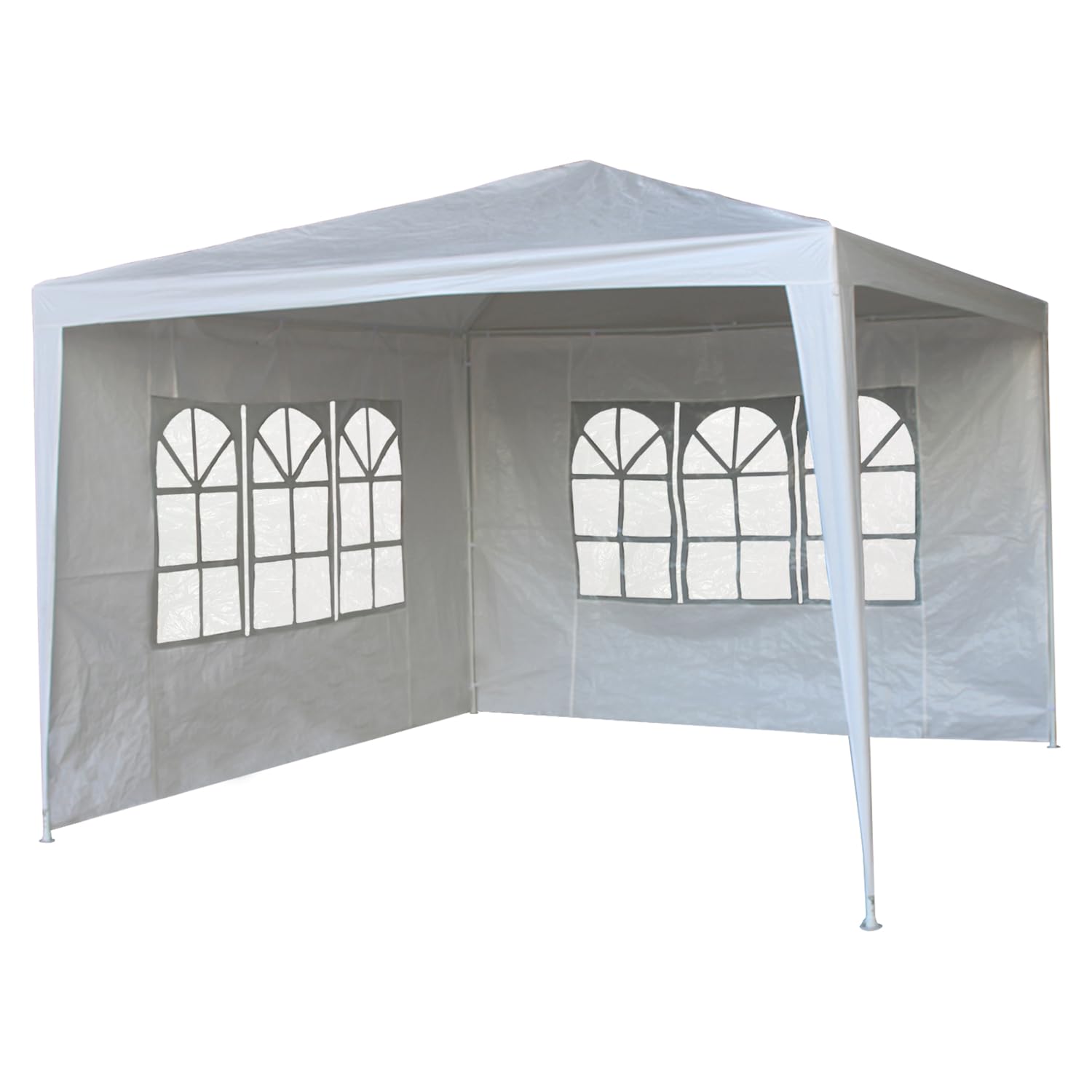 Tente de réception 3x3m, Structure Acier, Toile polyéthylène, Panneaux latéraux, étanche