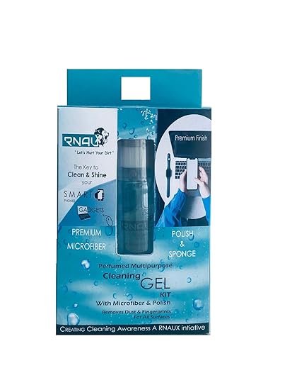 RNAUX - 100ml Premium Gadgets Laptop, PC, Camera Lens Cleaning Gel Spray with Premium Microfibers (Fragnace Free)