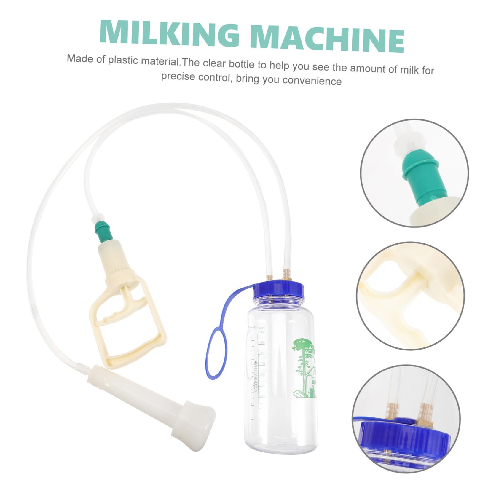 Macchina la Mungitura Manuale di Pecore e Mucche, Accessorio per Mucca Portatile in Plastica Resistente, Forniture Agricole Compatte per Allevamenti da Latte e Fattorie