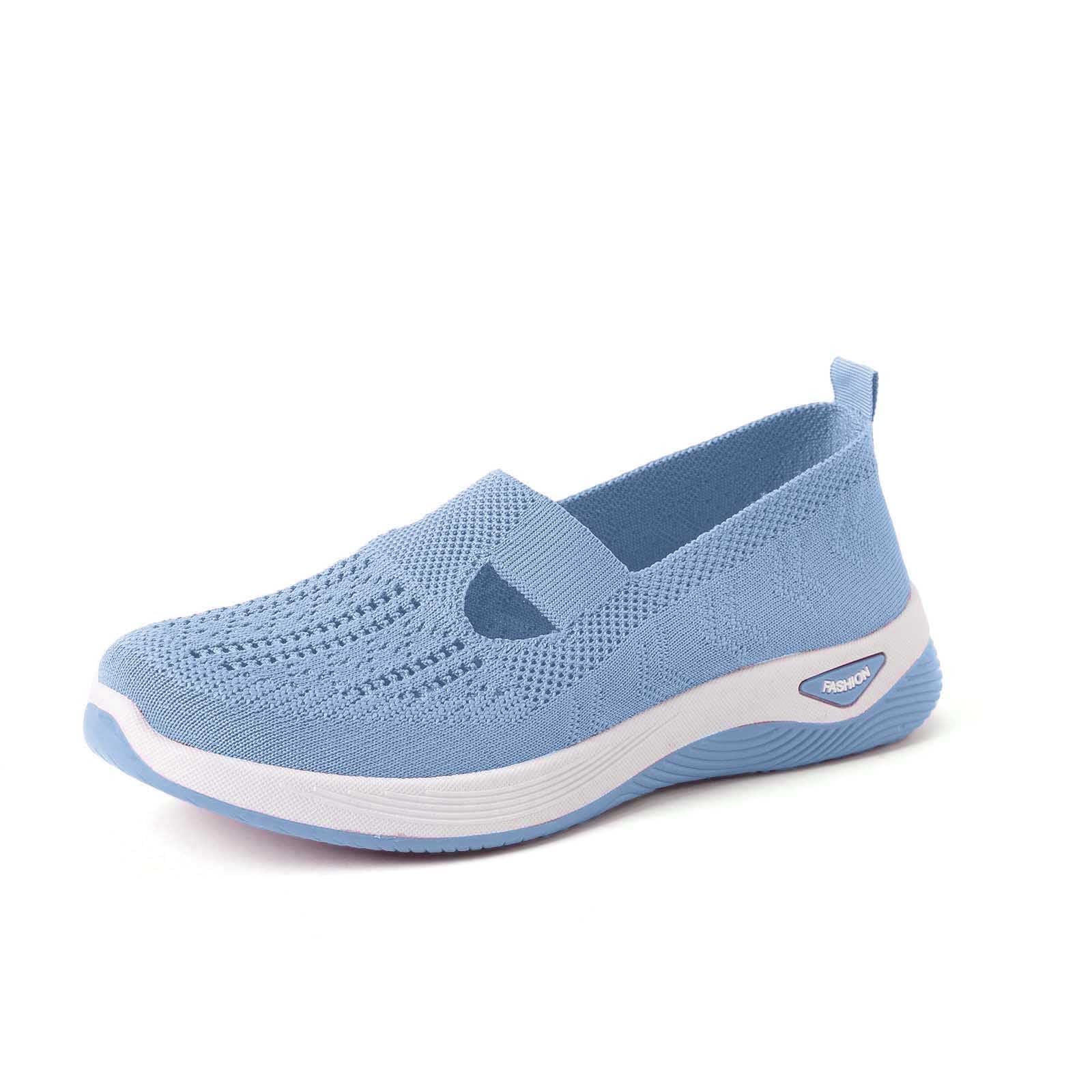 Scarpe Ortopediche Donna Estive Scarpe Comode Senza Lacci Sneakers Pianta Larga Slip On da Corsa Camminare Ginnastica Morbida Traspiranti Antiscivolo Diabetici Sanitarie