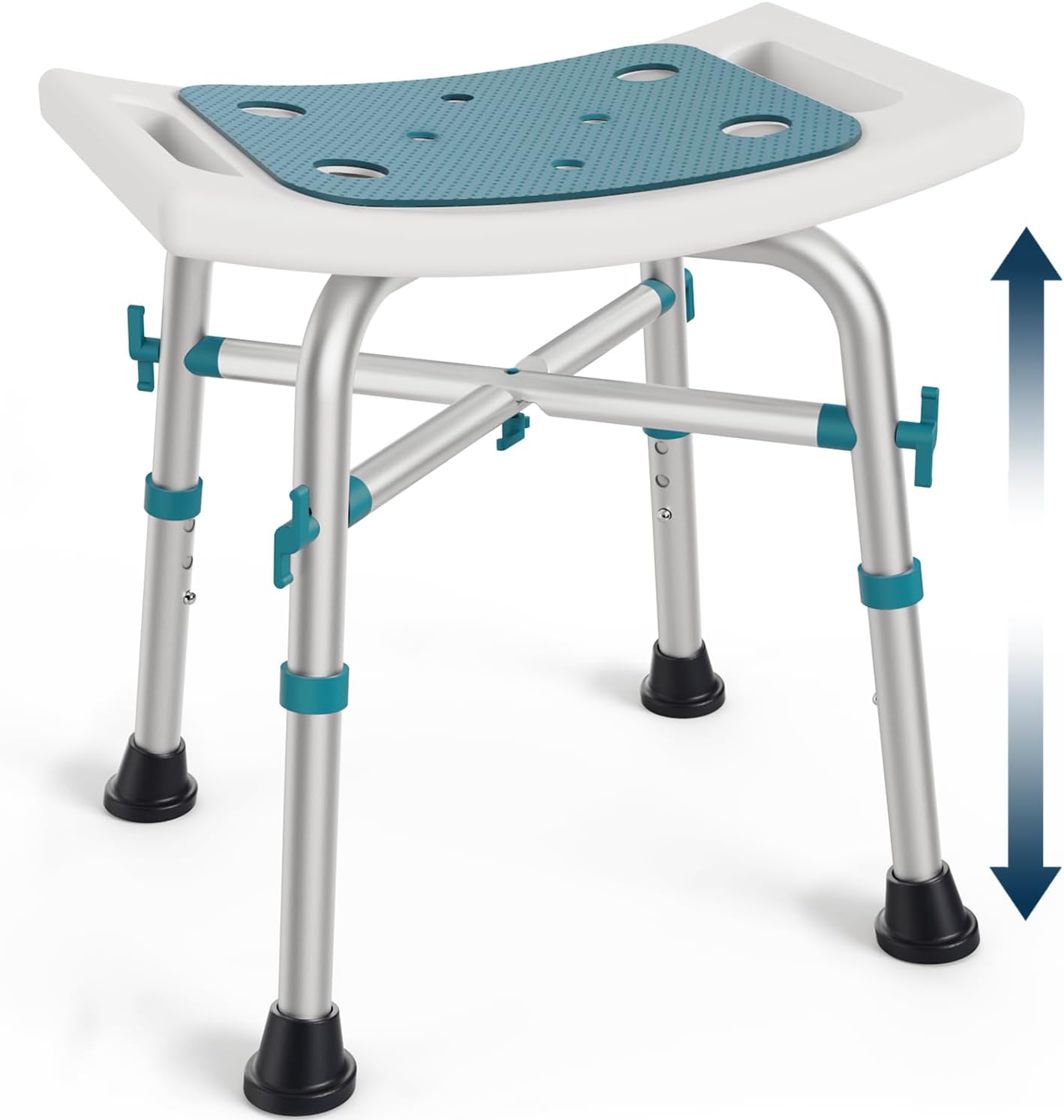 PELEGON® Shower Chair for Inside Shower (300 lb) - Adjustable Height Shower Stool - Shower Seats for Adults, Bath Stools for Shower to Sit, Shower Chair, Shower Stools for Adults Sitting - Teal