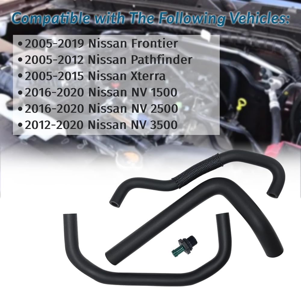 3PCS Breather Hoses with PCV Valve Compatible with Nissan Frontier Pathfinder Xterra NV 1500 2500 3500 Replace 11823-EA20A 11826-ZL80B 11826-EA200 11810-6N202