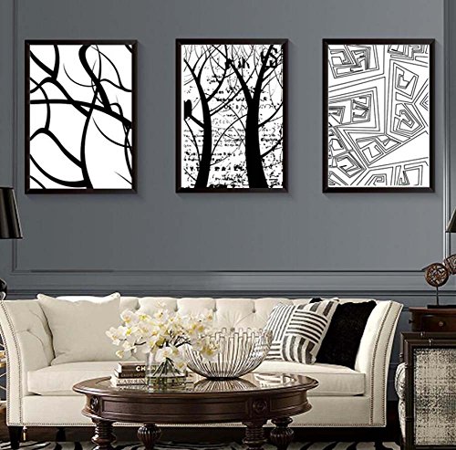 Tableau triptyque abstrait géométrique 40x60 cm pour salon et chambre