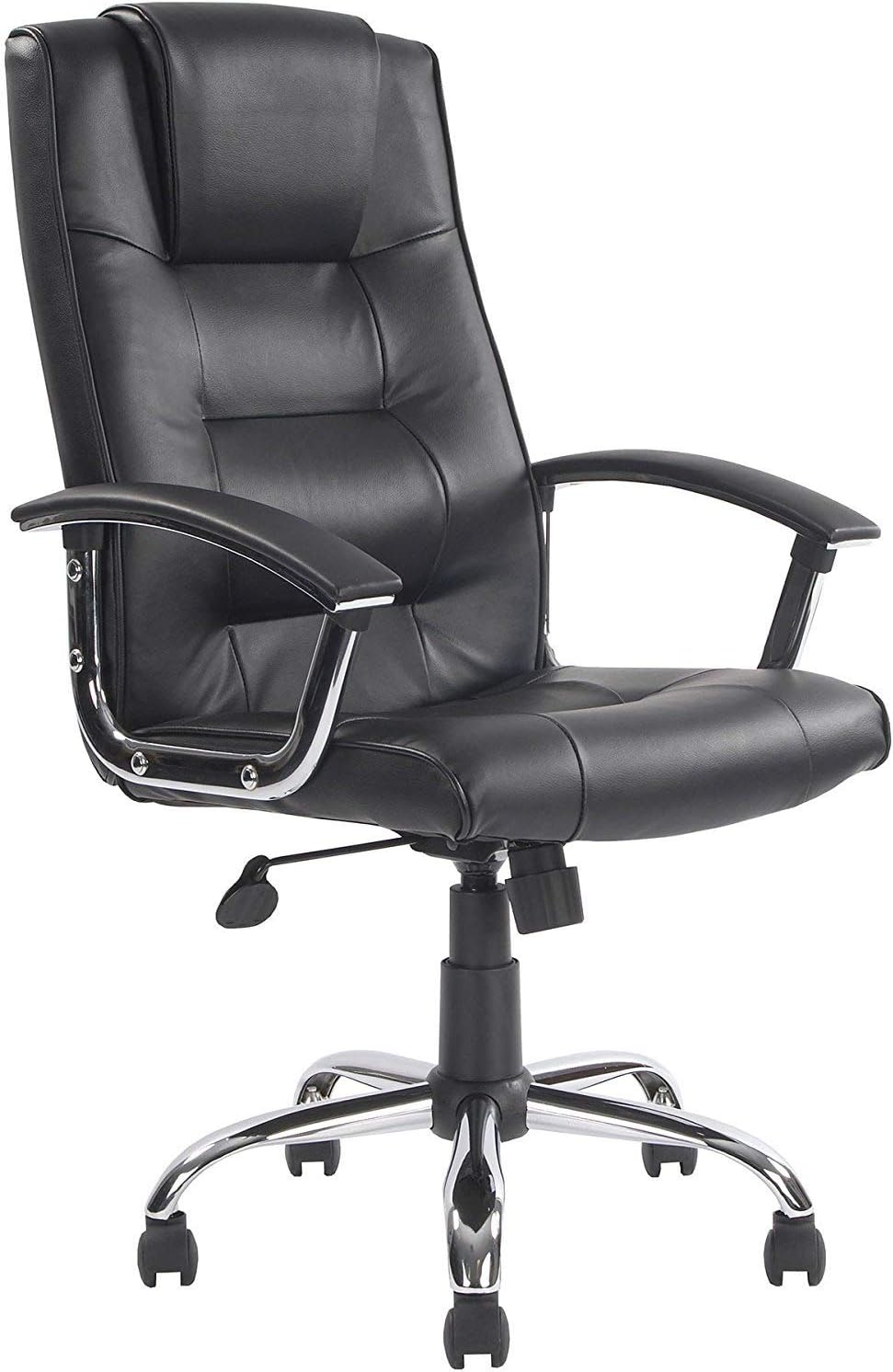 Loughborough Leather Faced Manager Office Chair - Black