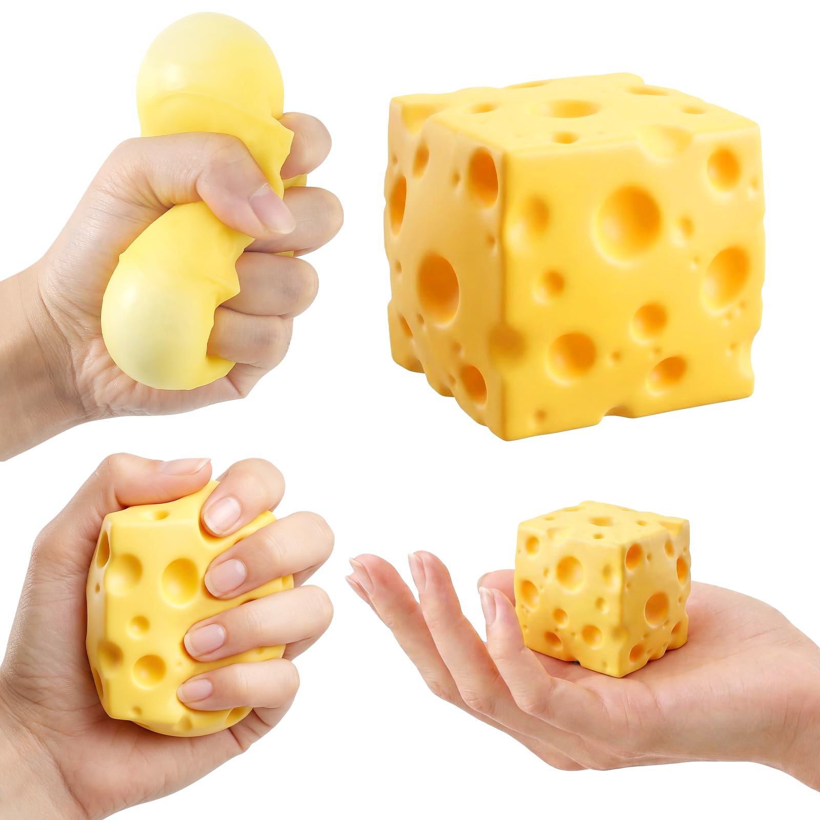 RZCOMP Cheese Squishy Big Squishy Cheese Slow Rising Ultra-Soft,Stress Relief Fidget Novelty Squeeze Toys Gift for Adults & kids 5CM
