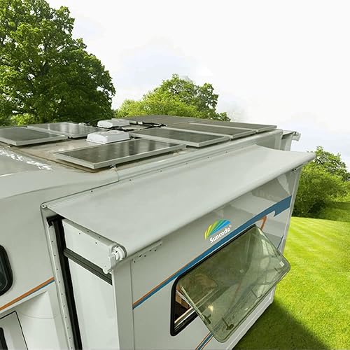 Suncode Toldo deslizante blanco para caravana, protección deslizante modular diseñado para vehículos recreativos, remolques de viaje, 5 ruedas y