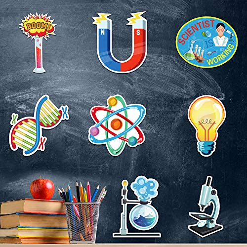 48 Pieces Science Bulletin Board Sets Laminated Science Cutouts Lab Cutouts Science-Theme Party Cutouts For Science Class School Classroom Bulletin Board Office Party Decoration Supplies, 8 Designs #TOP3