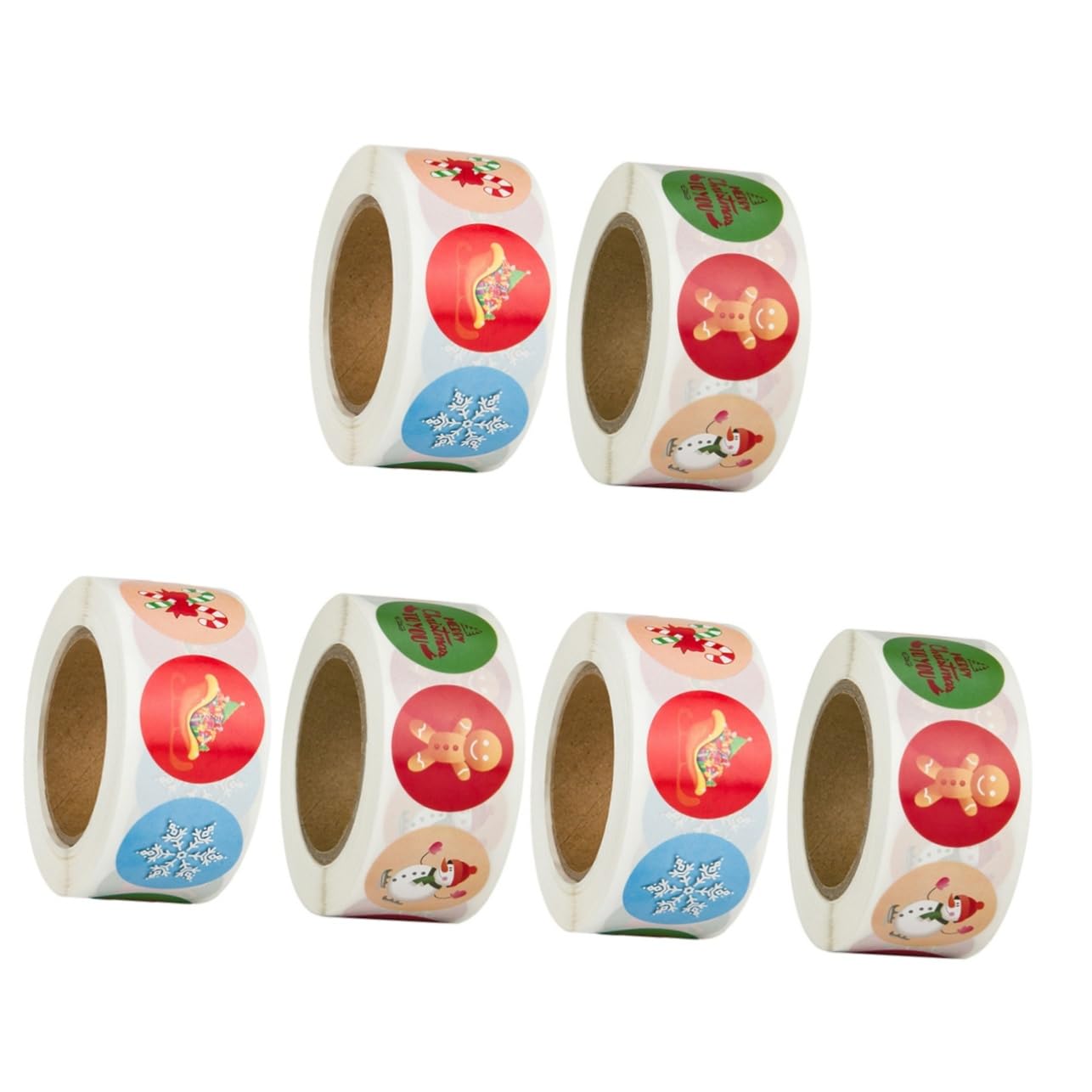 NOLITOY 6rollos Pegatinas Adhesivas Para De Navidad De Etiquetas Decorativas Para Manualidades y Fiestas Diseño Creativo y Práctico