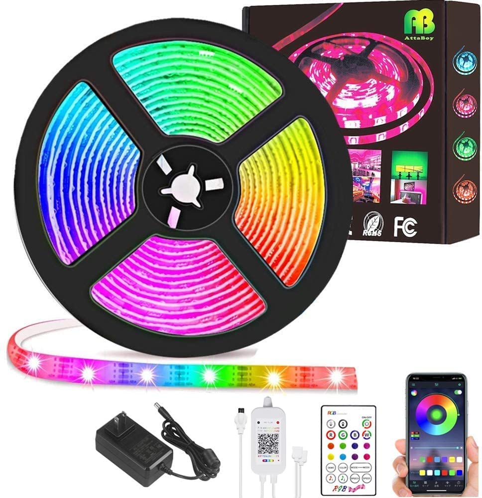Amazon.com: Waterproof Led Strip Lights kit, 16.4ft Bluetooth APP Control SMD5050  RGB LED 16 Million Colors Music Sync Color Changing,DIY Color Options Tape  Lights,for Home,Bedroom,Kitchen,TV : Tools & Home Improvement