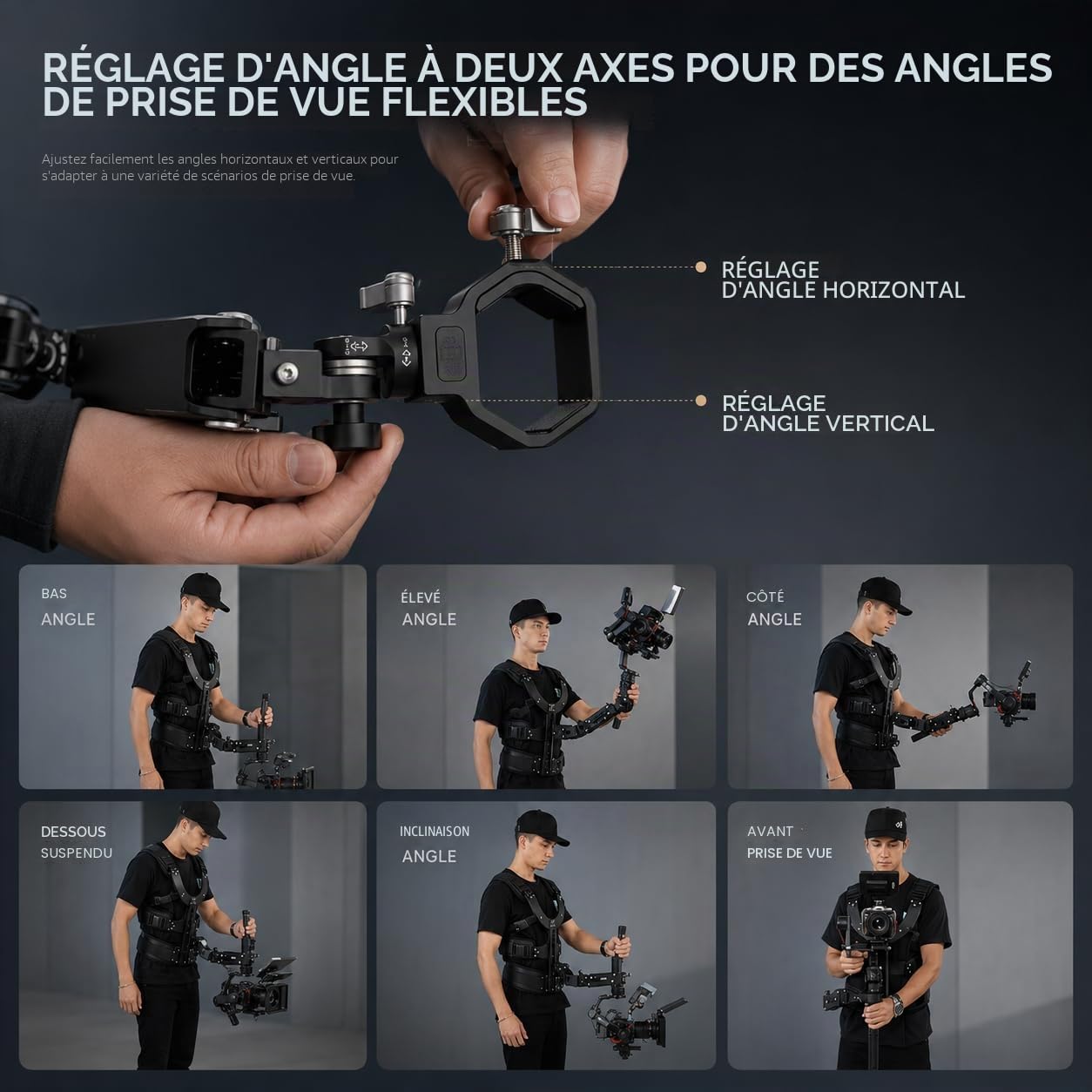 Thanos-SE Ultra Gilet de Support Gimbal avec Libération Rapide – Gilet Stabilisateur Steadycam pour DJI Ronin RS4 Pro, RS3 Mini, RS3 Pro RS4 Pro RS5 et Caméras, Charge 2–8 kg pour Vidéastes