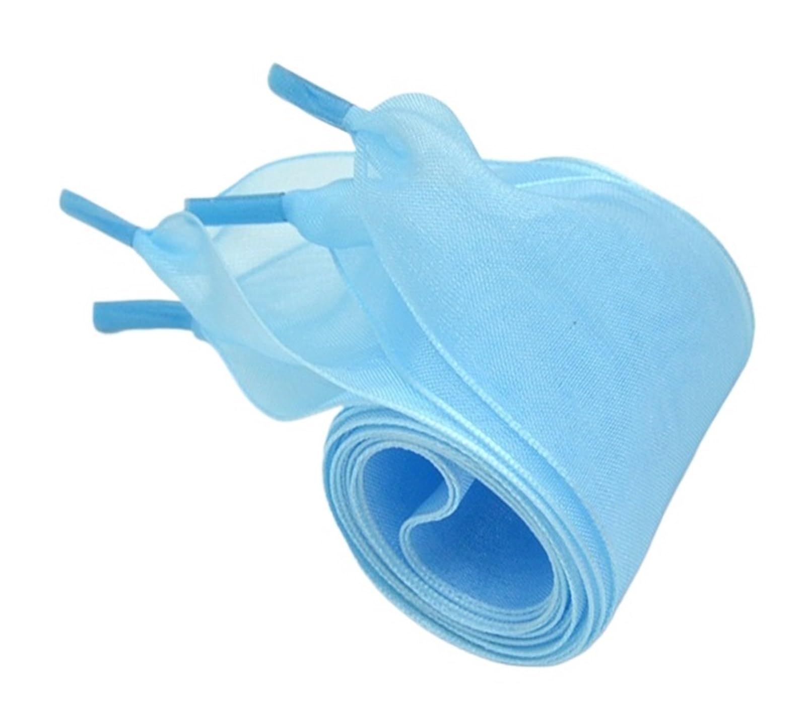GPDNBIEU Shoelaces, Widen Organza Shoe Strings Women Bow Shoelaces Flat Silk Satin Ribbon Canvas Sneakers Sport Shoes Laces(Blue,80cm)