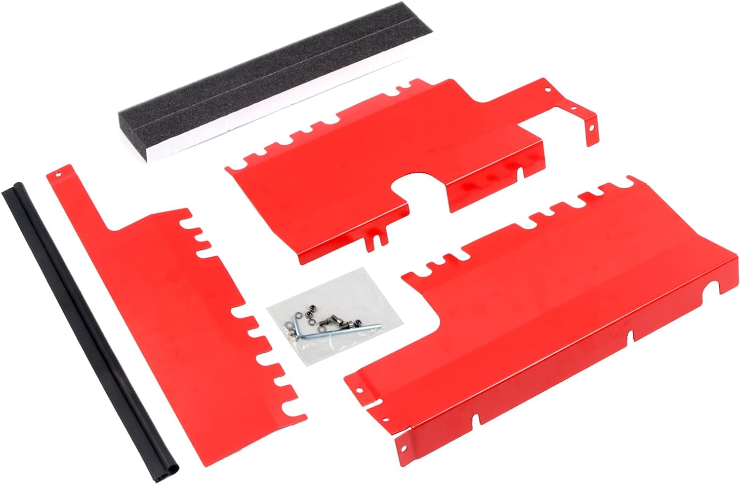 ITrims Radiator Panel Cover for Subaru WRX STi 2015-2021 Car Accessories Trim Water Tank Radiator Cap Protector Aluminum 3PCS Red