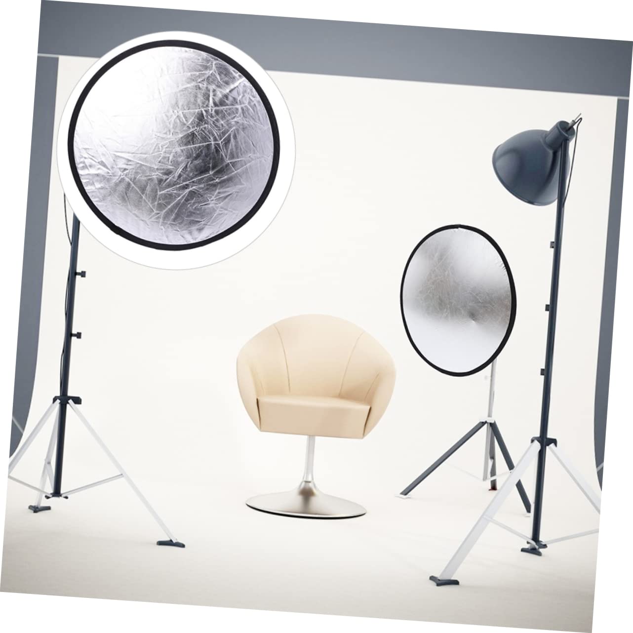 KONTONTY 2 Folding Reflector Photography Lighting Mini Reflector Photography Portable Photography Reflector Camera & Photo Lighting Reflective Photography Board Photography Prop Nylon