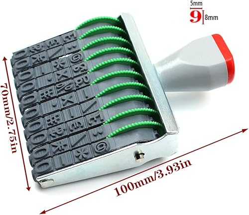 Miniatura 2 de Sellos de números de goma de 11 dígitos 0-9 sellos de negocios sellos de oficina, sello de logotipo, sello de fecha, ajustable, multifuncional,